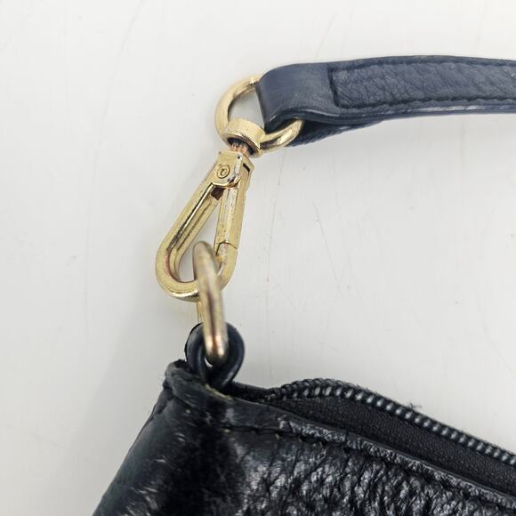 Lodis Black Pebbled Leather Clutch Small Bag Purse Italian Designer Minimalist - Picture 10 of 13